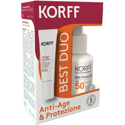 Korff Best Duo Anti-Age & Protezione, Siero SPF 50+ 30 ml e Siero Collagene 10 ml Korff Best Duo Anti-Age & Protezione, Siero SPF 50+ 30 ml e Siero Collagene 10 ml