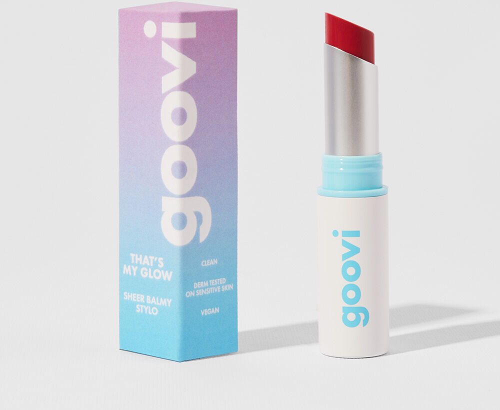 the good vibes company srl goovi - that’s my glow balsamo labbra colorato 05 raspberry fizz, balsamo labbra nutriente con estratto marino, 2.5g