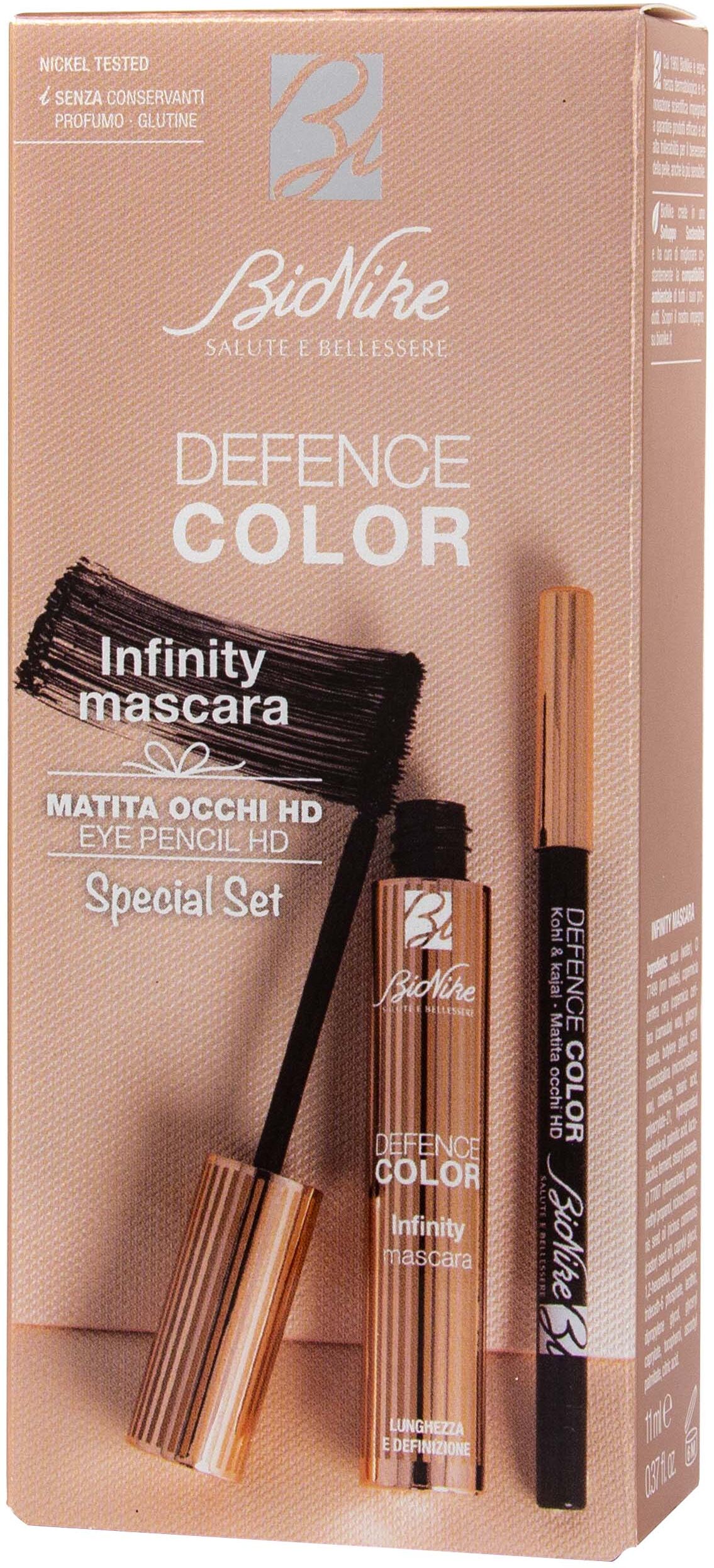 set mascara infinity + matita hd defence color bionike