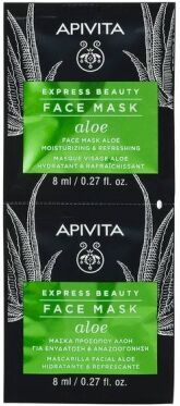 apivita sa apivita - express beauty scrub viso idratante/rinfrescante aloe vera 2 bustine da 8ml - esfoliazione delicata per una pelle radiante