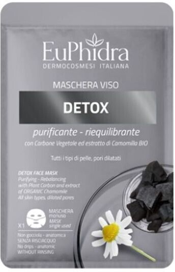 zeta farmaceutici spa euphidra maschera viso detox 1 pezzo - maschera viso mono-uso purificante