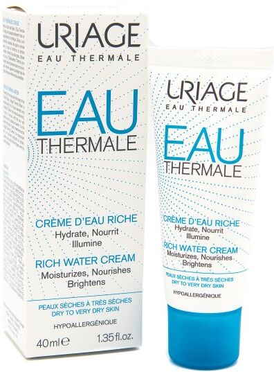 Uriage - Crema Ricca Acqua Termale 40ml, Idratante Intensivo per Pelle Secca e Sensibile