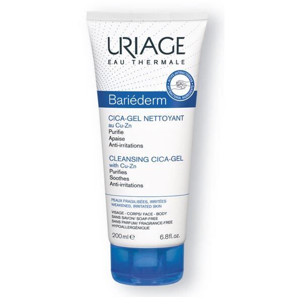 Uriage Bariederm - Cica Gel Detergente Viso Corpo 200ml per una Pelle Delicata e Protetta