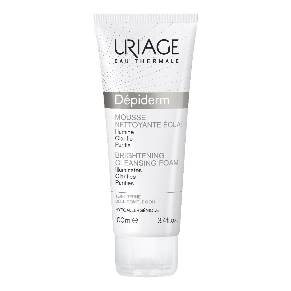 Uriage Depiderm - Mousse Detergente 100ml, Schiuma Detergente Delicata per un Viso Luminoso