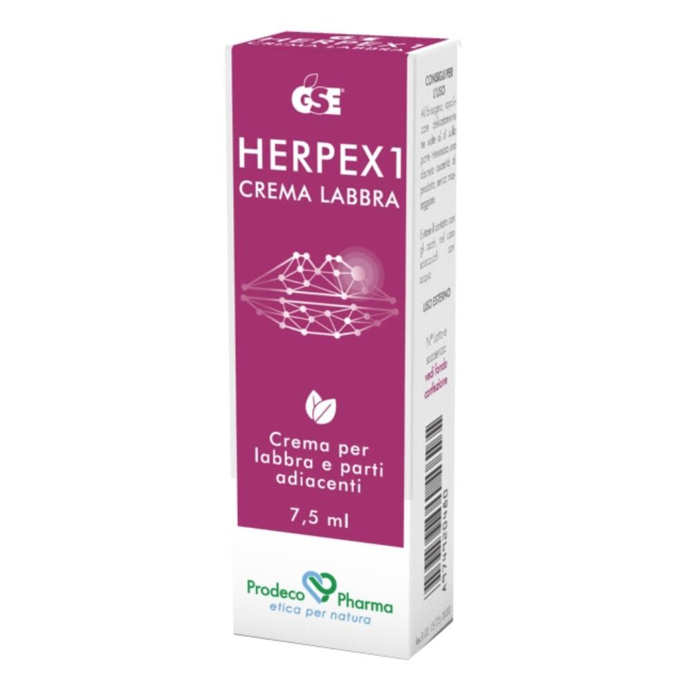 Prodeco Pharma Srl GSE Herpex 1 Crema Labbra 7,5ml - Dermatologica Vegan per Herpes Labiale