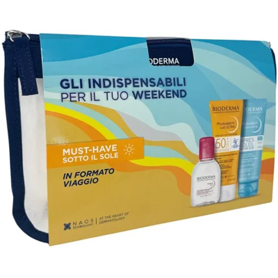 Bioderma Kit Gli Indispensabili per il Tuo Weekend – kit protezione solare e skincare pelli sensibili, 3 prodotti + pochette Bioderma Kit Gli Indispensabili per il Tuo Weekend – kit protezione solare e skincare pelli sensibili, 3 prodotti + pochette