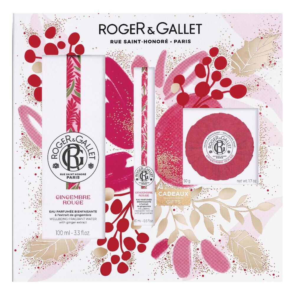 Roger&gallet (Lab. Native It.) Roger &amp; Gallet Set Gingembre Rouge - Eau de Toilette 100ml + 10ml + Saponetta 50g - Fragranza Energizzante