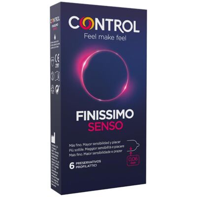 THERAS CONSUMER HEALTH Srl Control Finissimo Senso 6 Pezzi - Preservativi Ultrasottili per Elevata Sensibilità THERAS CONSUMER HEALTH Srl Control Finissimo Senso 6 Pezzi - Preservativi Ultrasottili per Elevata Sensibilità