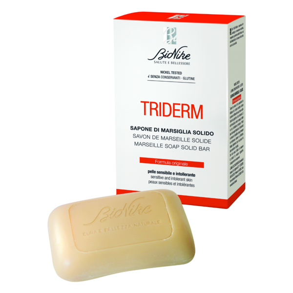 bionike triderm sapone di marsiglia solido 100 g - sapone naturale e delicato, marca triderm