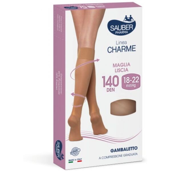 desa pharma srl linea charme gambaletto 140 denari colore nero taglia 2 - gambaletto a compressione graduata