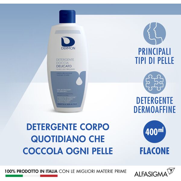 alfasigma spa dermon - detergente doccia delicato uso frequente 400ml - pulizia dolce e idratazione profonda