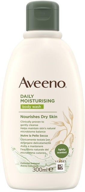 johnson & johnson spa aveeno bagno doccia 300 ml - formula con avena colloidale prebiotica per la cura della pelle