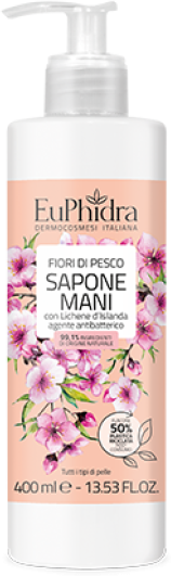 zeta farmaceutici spa euphidra sapone mani delicato fiori di pesco 400ml - sapone mani delicato con profumo floreale