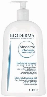 Bioderma Atoderm Intensive Gel Moussant 1 Litro - Gel Schiumogeno Ultra-Ricco per Pelle Sensibile e Molto Secca