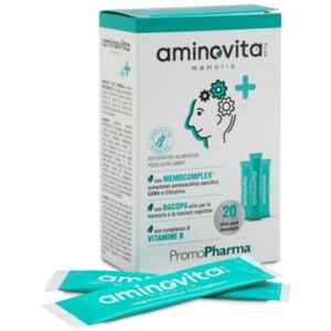 Promopharma Spa Aminovita Plus - Memoria 20 Stick da 2g - Integratore per la Concentrazione Mentale e la Memoria