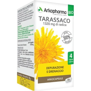 Arkofarm Srl Arkopharma Tarassaco Bio 45 Capsule - Integratore Depurativo per Funzioni Epatiche e Digestive