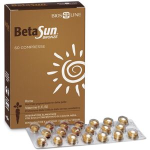 bios line betasun bronze 60 compresse - integratore con carota viola e antiossidanti per la protezione solare