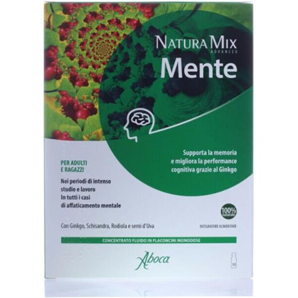 aboca spa societa' agricola aboca - natura mix advanced mente - concentrato fluido flaconcini - 10 flaconcini - supporto naturale per memoria e funzioni cognitive