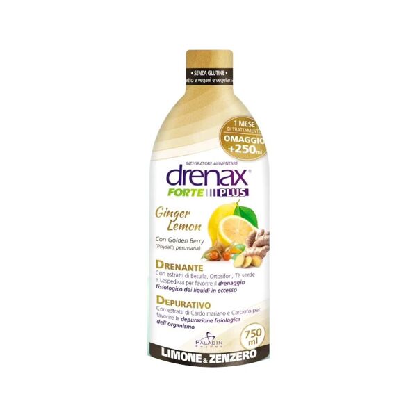 paladin pharma spa drenax forte ginger lemon 750 ml - integratore per la digestione con zenzero e limone