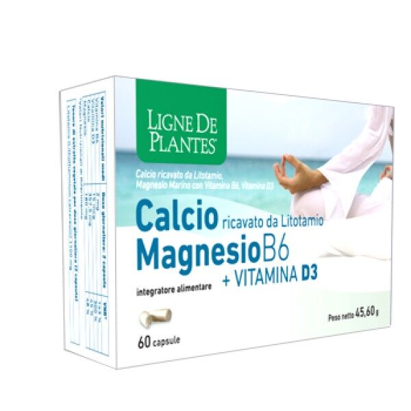 natura service srl calcio magnesio b6 + vitamina d3 60 capsule - integratore per ossa forti e sistema nervoso