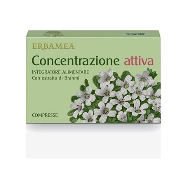 erbamea srl erbamea concentrazione attiva - integratore per memoria e prestazioni cognitive - 24 compresse