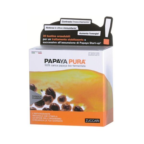 zuccari srl zuccari - papaya pura bustine da 90g - integratore naturale di papaya per la digestione