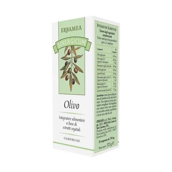 erbamea srl erbamea sinergicum olivo 50 compresse - integratore per il benessere cardiovascolare