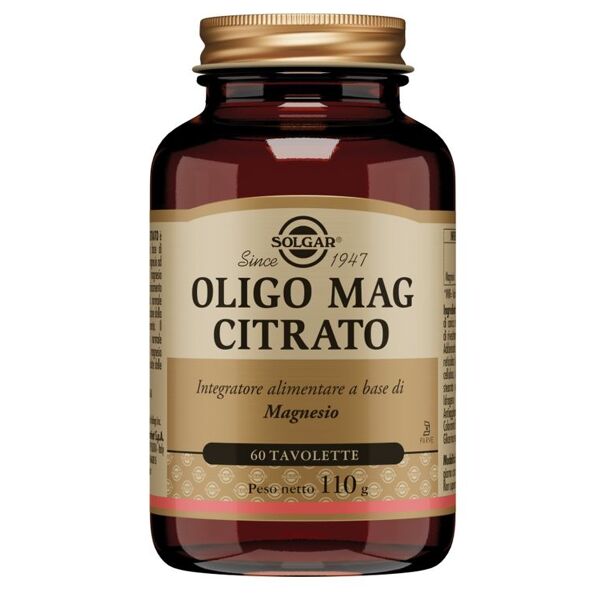 solgar it. multinutrient spa solgar - oligo mag citrato 60 tavolette - integratore di magnesio per il benessere muscolare e nervoso