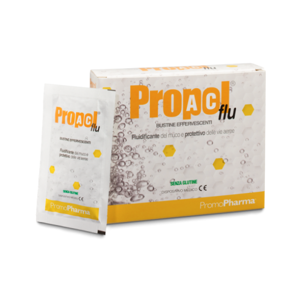 promopharma spa propol ac flu - 10 bustine effervescenti, integratore per il sostegno delle difese immunitarie durante l'influenza