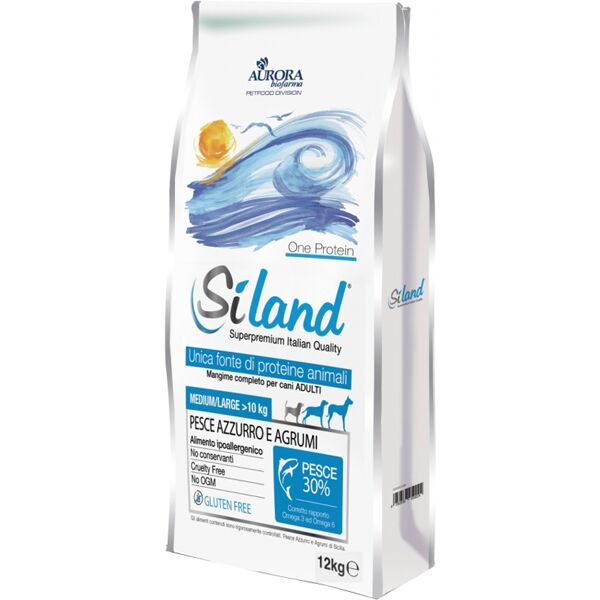 aurora biofarma srl siland diet alimento per cani adulti medio/grande pesce azzurro e agrumi 12kg - nutrizione completa