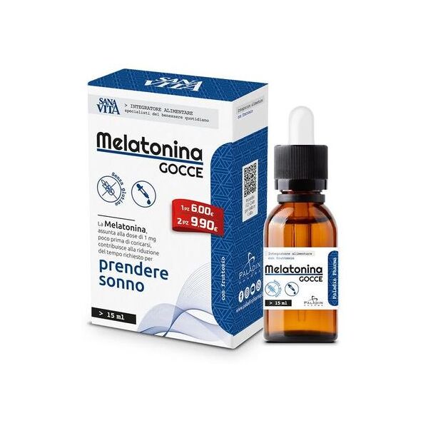 paladin pharma sanavita melatonina gocce 15ml - integratore per un sonno rigenerante