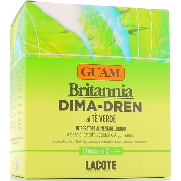 lacote srl guam - britannia dima dren plus al tè verde 30 bustine da 12ml   integratore per il dimagrimento