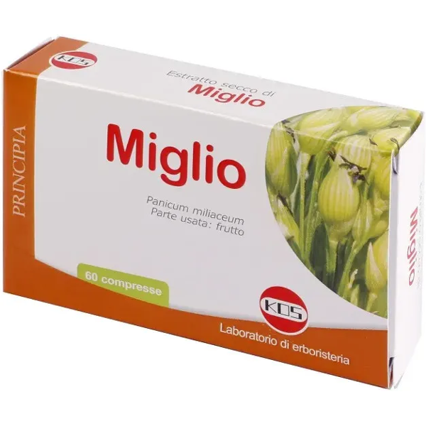 KOS Srl Miglio Estratto Secco - Integratore Naturale per Capelli e Unghie, 60 Compresse