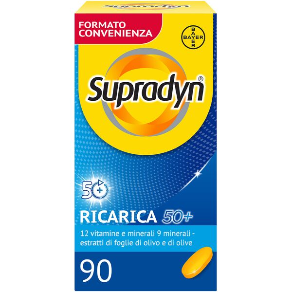 bayer spa supradyn ricarica 50+ integratore multivitaminico con vitamina c, vitamina d, minerali e antiossidanti - 90 compresse rivestite