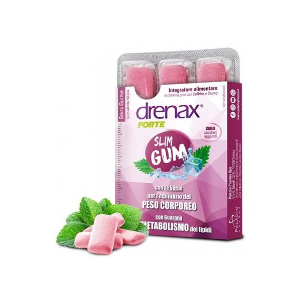 paladin pharma drenax forte slim gum 9 chewing gum dimagranti - integratore per la gestione del peso