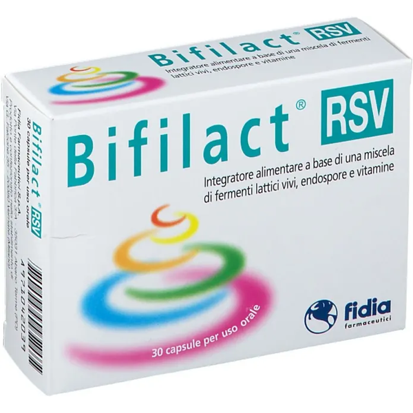 fidia farmaceutici spa fidia bifilact rsv integratore alimentare 30 capsule - promuove il benessere intestinale e cutaneo