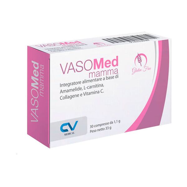 cv medical srl vasomed mamma - integratore alimentare per il benessere venoso in gravidanza - compresse con amamelide, l-carnitina, collagene, vitamina c