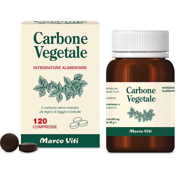 marco viti farmac carbone vegetale - 120 compresse - integratore per il benessere digestivo