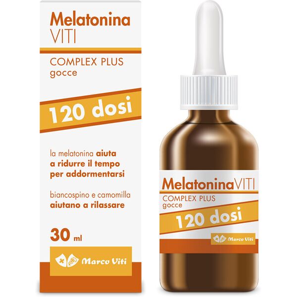 marco viti farmaceutici spa melatonina viti complex plus gocce 30ml - integratore per il sonno e il benessere notturno