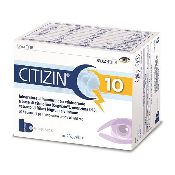 bruschettini srl citizin q10 - 20 flaconcini da 10ml per sostegno del metabolismo e delle funzioni visive