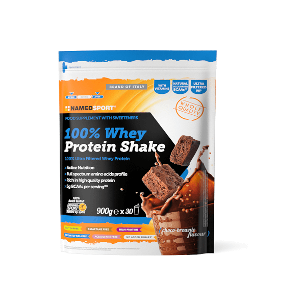 namedsport srl named sport - 100% whey protein shake choco brownie 900g