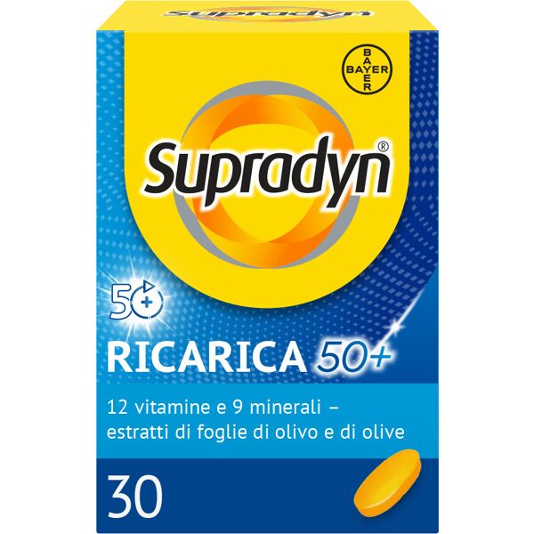 bayer spa supradyn ricarica 50+ integratore multivitaminico - gusto arancia, 30 compresse rivestite