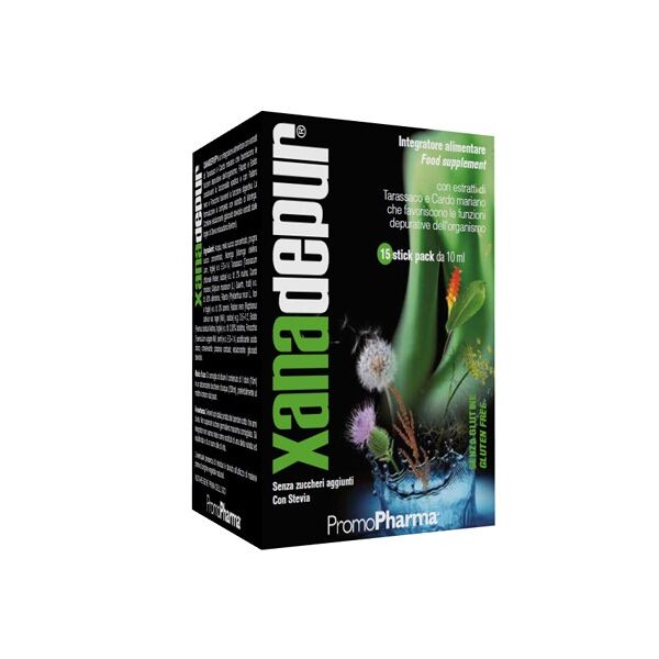 promopharma spa xanadepur - estratto depurativo naturale - 15 stick da 10ml - detox del corpo con erbe naturali