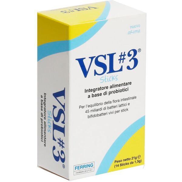 actial farmaceutica srl vsl3 - integratore probiotico, 14 stick da 1,5g per la salute intestinale