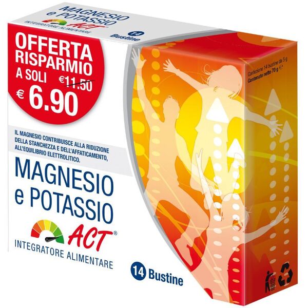 f&f srl magnesio potassio act - integratore alimentare 14 bustine 5 g