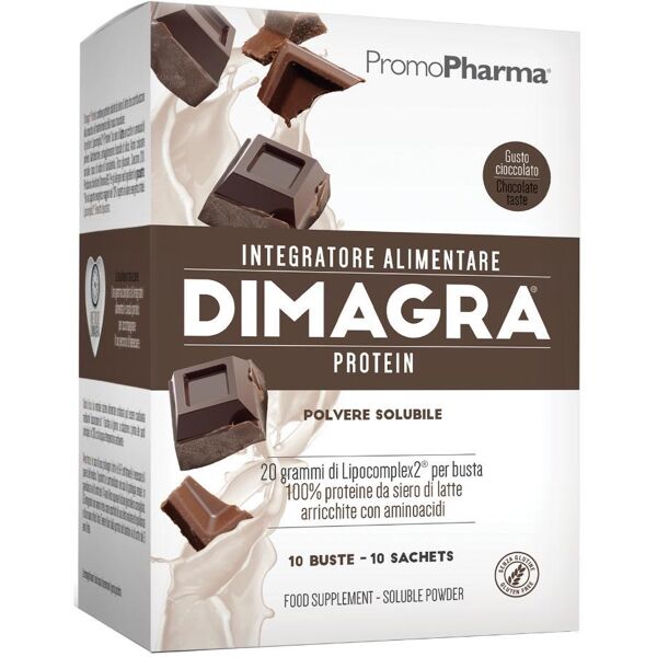 promopharma spa dimagra protein - 10 buste gusto cioccolato - integratore proteico ad alto contenuto di proteine