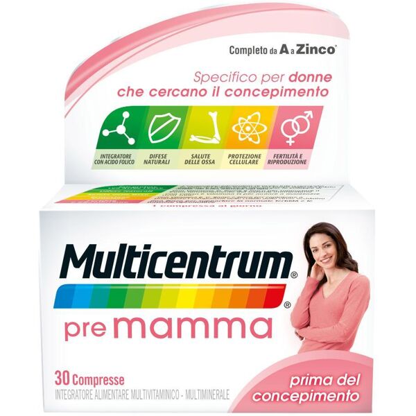 haleon italy srl multicentrum - pre-mamma 30 compresse - integratore per la salute della mamma in gravidanza