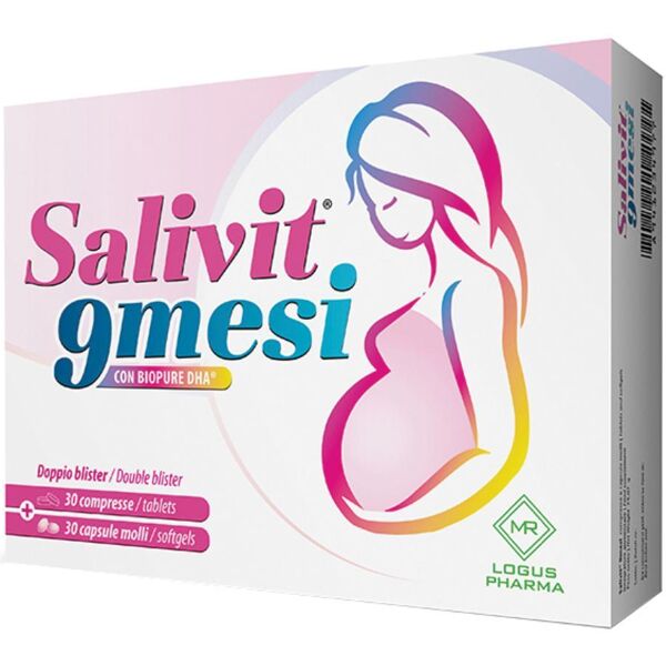 logus pharma elp salivit 9mesi 30 compresse + 30 capsule molli - integratore di dha, vitamine e sali minerali per gravidanza e allattamento