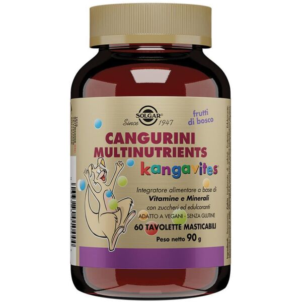 solgar it. multinutrient spa solgar - cangurini multinutrient frutti di bosco 60 tavolette: integratore multivitaminico per bambini