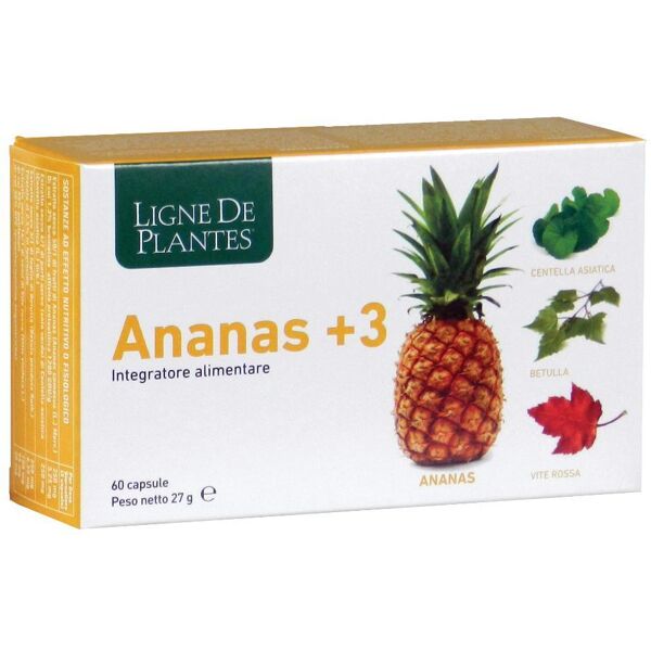 natura service srl ananas +3 integratore alimentare 60 capsule - drenaggio liquidi corporei e funzionalità del microcircolo